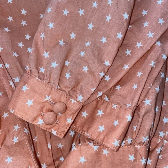 NWOT Madewell Womens Wrap Top‎ in Star Scatter Sz XS Orange Peach Fall - Picture 5 of 16